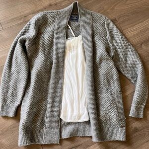 Abercrombie & Fitch Gray Textured Cardigan